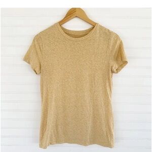 Mossimo Supply Co Cream Fitted Short Sleeve Tee